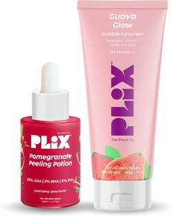 The Plant Fix Plix SPF 50+ Guava Sunscreen & 25% AHA+ 2% BHA + 5% PHA Pomegranate Peeling Potion