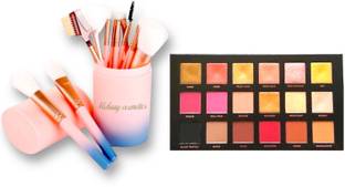 Mehaay cosmetics Professional Face & Eye Makeup Brush Set With Storage Box + Eyeshadow