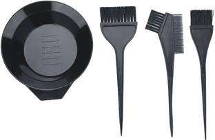 SMIETRZ Hair Dye Brush For Hair Colour With Bowl For Men And Women, Salon Accessories, black, pack of 1