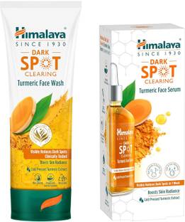 HIMALAYA Dark Spot Clearing Turmeric Face Wash, 100ml, Dark Spot Clearing Turmeric Face Serum, 30ml