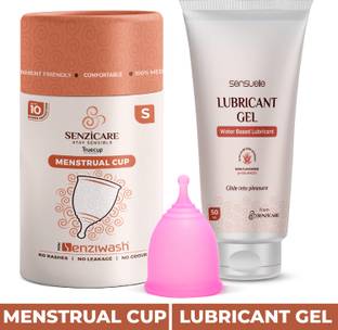 Senzicare Truecup Reusable Menstrual Cup Small Size With Water Based Non-Flavored Lubricant Gel