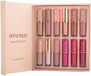huemic Matte Lipstick Lipstick Long Lasting, Waterproof, Pack Of 12