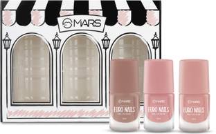 MARS EURO Nail Lacquer |Glossy Gel Finish |Chip Free |Quick Drying Formula (6 ml x 3)