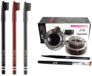 APK Gel Eyeliner Black and Brown, Eyebrow Pencil Black Brown Grey
