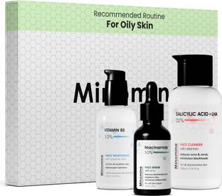 Minomine Gamechangers Skincare Routine Kit for Oily Skin, Unisex | Cleanser, Serum & Moisturizer | Combo Set
