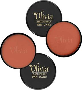 Olivia Waterproof Pan Cake 100% Waterproof Shimmering Finish Compact | 25g | Pack of 2 Compact
