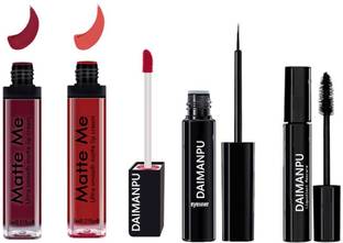 DAIMANPU Liquid Matte Lipstick Combo set with Black Liner Mascara Combo Waterproof and Long-Last