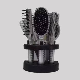 BEAUTRISTRO Professional Hair Hair Care Combo 4 Hair Brush, 1 Mirror With Stand For Men & Women