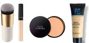 Lenon Fit Skin Foundation, Makeup Compact, Makeup Brush, Makeup Concealer Pack of 4