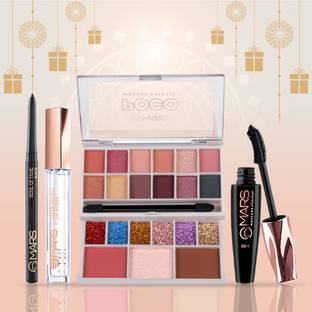 MARS 4 In 1 Makeup Combo Gift For Women & Girls | Mascara, Kajal, Lip Gloss, Kit (03)