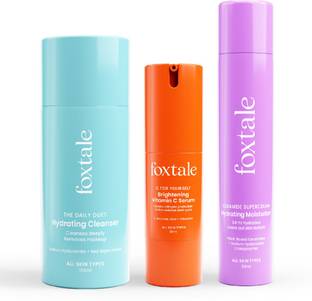 Foxtale HydroGlow Combo| Cleanser Facewash 100ml | Moisturizer 50ml | Vitamin C Serum 30ml