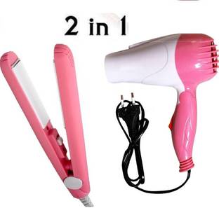 RVLIPS Mini hair straightener with hair dryer combo, professional saloon at home