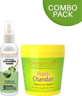 Aryanveda Herbals Haldi Chandan Bleach Cream 250gm & Cucumber Face Toner 100mL