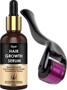 Ryze Hair Growth Serum Enriched with Redensyl, Procapil, Kopexil, Biotin with Derma Roller