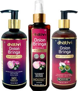 Dhathri Onion Combo for Hair Fall Control | Onion Hair Care Kit to Enhance Hair Growth & Rejuvenate Dull Hair | Onion Bringaraj Combo