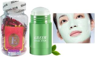 Libline Eggplant Solid Fine Clay Stick Mask & Vitamin E Capsule For Glowing Skin