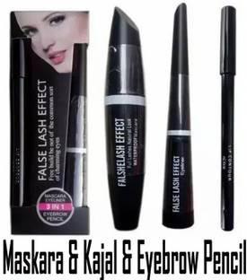 kHUDAt Simplified Eye Makeup: Mascara, Kajal & Brow Definer Set for Beginners