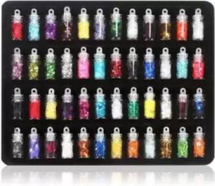 huge leaf 3D Nail Art Charms Kit, Nail Art Glitter multicolor 48 bottels