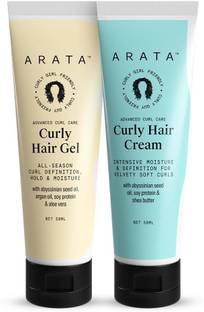 ARATA Curl Care Pro Styling Combo|Hair Gel&Cream|Soft Natural Hold|For Curlies (2 Items in the set)