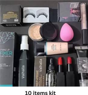 Valhalla Face makeup kit fixer, concealer, puff, eyelash, loose powder etc.