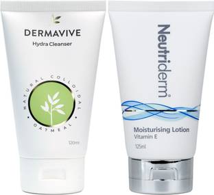 Neutriderm Skincare Combo, Vitamin-E Moisturiser 125ml & Hydra Cleanser 120ml