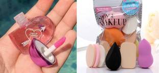 MISTY ALLE 6 in 1 Makeup Spounge Puff Set with 1 tiny cute lip gloss
