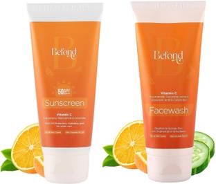 Befond Fruit Extracts Sun Screen with 50 SPF & Facewash with VitaminC UVA Protection