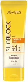 JOVEES Sunscreen - SPF 45 PA+++ SUNBLOCK 3-in-1 SPF 45 100g