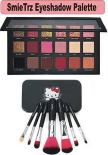 SMIETRZ Mini Makeup Brush (Pack of 7) & Colours matte Textured Eyeshadow palette E10