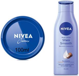 NIVEA Shea Smooth Lotion 200ml & Cream 100ml (Pack of 2)