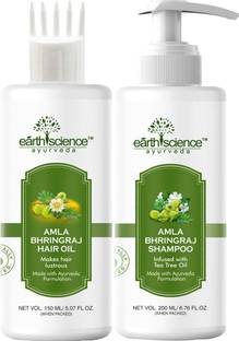 Earth Science Ayurveda Ayurvedic Amla Bhringraj Hair oil & Shampoo for Control Dandruff