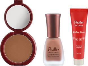 Dazller Face Makeup Essentials - Dusky R2 - Foundation,12ml + Compact,9g + Primer,10g