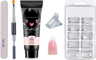 BOZLIN Poly Nail Gel Extension Kit for Nail Art Kit Nail Extension Set (Nude)