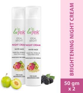 La Pink Ideal Bright Night Cream For Even Skin Tone 100% Microplastic Free Formula, 50gm,