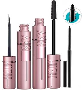 nn combo set mascara with eyeliner with kajal black color shade