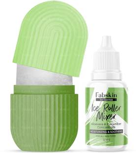 Fabskin Ice Roller For Face, Neck and Body With Aloevera & Cucumber Ice Roller Mixer 30ml