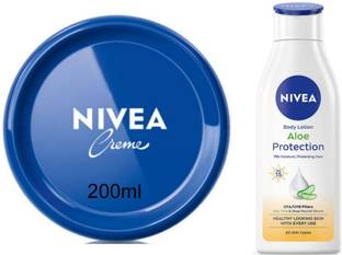 NIVEA Aloe Protection Lotion 200ml & Cream 200ml (Pack of 2)