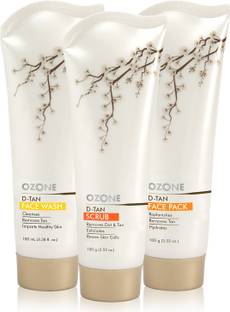 OZONE Tan Removal Trio (D Tan face wash 100g + D Tan scrub 100g