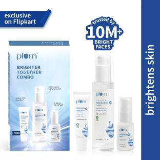 Plum Niacinamide Brightening Combo|Pack of Toner, Brightening Serum,Face Wash + Freebie