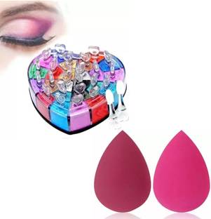 lately 12COLORS SHIMMER GLITTER / EYESHDOW / EYES GLITTER WITH BLENDER PUFF