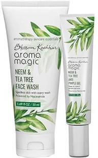 Aroma Magic Neem & tea tree Facewash 50ml with Anti Pimple Gel 20gm Combo