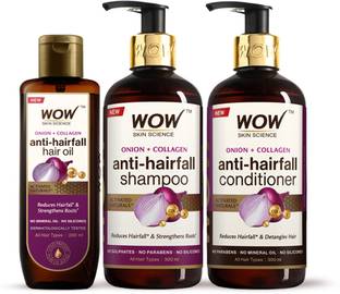 WOW SKIN SCIENCE Red Onion Black Seed Oil Ultimate Hair Care Kit (Shampoo + Hair Conditioner + Hair Oil)- Net Vol