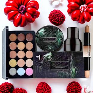 HUDA CRUSH Beauty Valentine Day Gift for Girlfriend - Concealer Palette Foundation Sponge 2in1 Highlighter & Contour Stick for Face Makeup