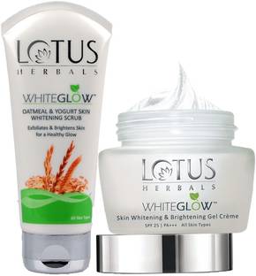 LOTUS HERBALS Whiteglow ( Gel Creme_60g + Oatmeal Scrub_100g )
