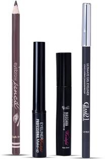 Glam21 Eyes Makeup Kit with Eyeliner + Mascara + Gel Eyeliner Kajal & Eyebrow Pencil