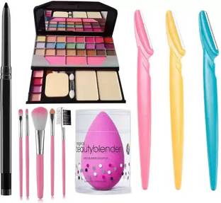 Dhanmann 6155 Makeup Kit+Beauty Blender Sponge Puff+Professional 5 Makeup Brush & Studio