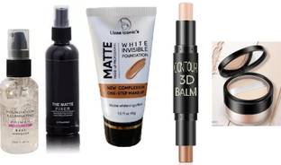 Wimble Face Makeup Combo Of F-I-t M-e Foundation , Fixer, Gel primer ,Contour Stick highlighter