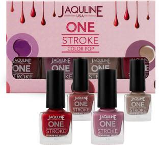 Jaquline USA One Stroke 4 In 1 Nail Kit – Quick Dry, Glossy Finish, 4x5ml - 20ml