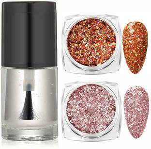 MYEONG Transparent Nail Polish Multicolored glitter