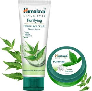HIMALAYA PURIFYING NEEM FACE SCRUB 100G +FACE GEL 100ML (PACK OF 2 )